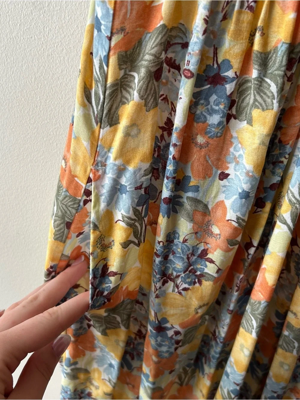 Abercrombie & Fitch Cutout Maxi Dress Floral Orange Yellow Blue Green S